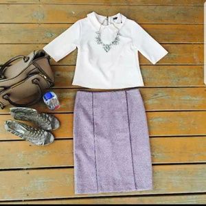 Purple lilac tweed skirt